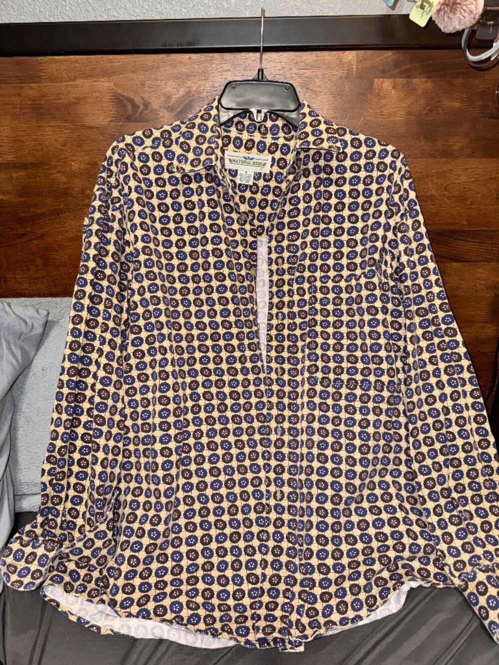 Natural Issue Vintage Medallion Print Button Up Shirt Sz M
